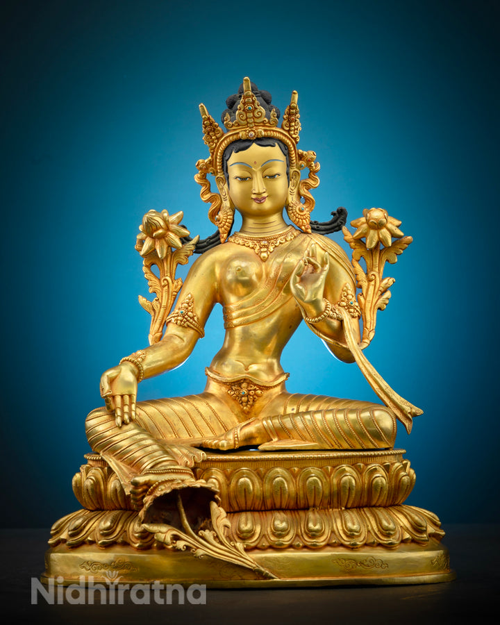 Green Tara Statue | Compassionate Goddess