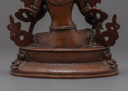 Traditional Tibetan Green Tara Statue | Himalayan Sacred Art