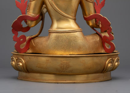 Beautifully Hand-Carved Green Tara Statue
