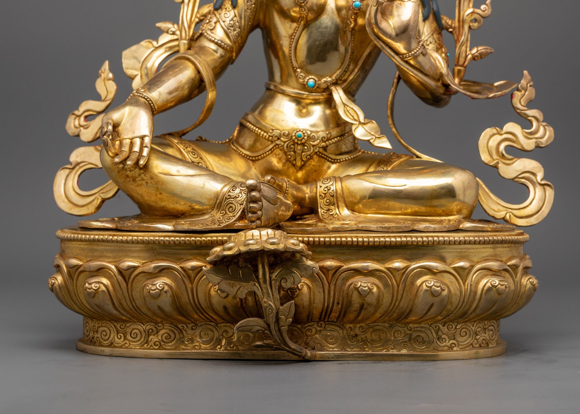 Buy Green Tara Statue with Lotus Base