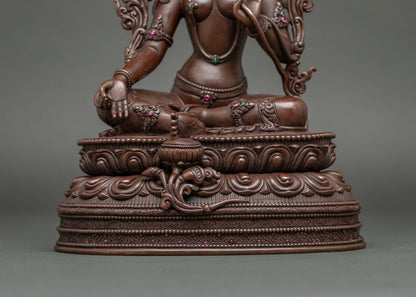 Tibetan Green Tara Statue for Meditation | Authentic Newari Craft