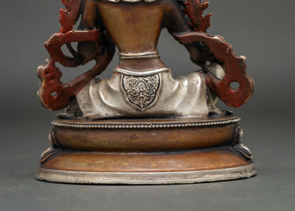 Green Tara Copper Statue In Oxidized Finish | Tibetan Buddhist Figurine