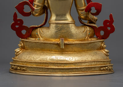Handmade Green Tara Statue | Nepalese Buddha Sculpture for Blessings