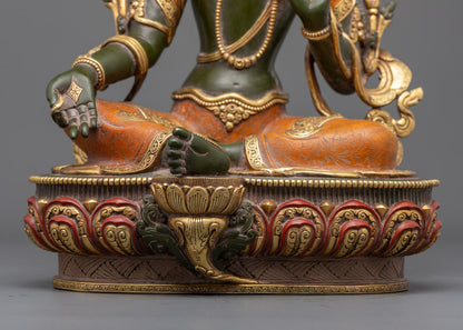 Colored Green Tara Statue | Mother Green Tara Sculpture