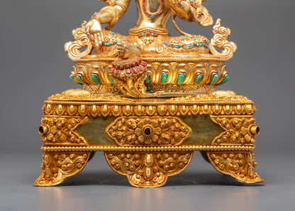 Handmade Premium Green Tara Sculpture | Buddhist Goddess of Compassion