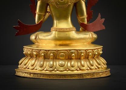 Green Tara Statue | Buddhist Hand-Carved Art