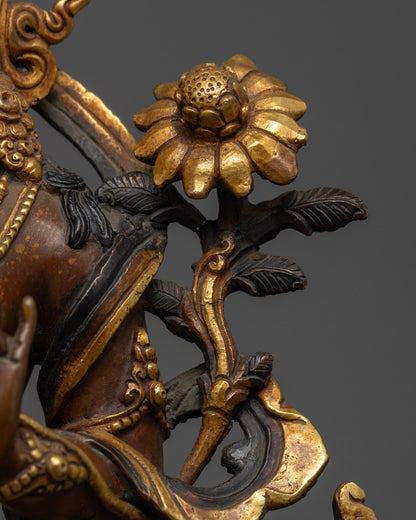 Buy Oxidized Copper Green Tara Statue | Traditional Artisan Craft