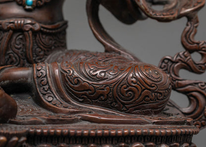 Oxidized Green Tara Statue: Perfect for Meditation