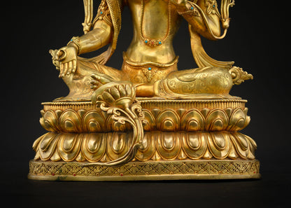 Masterpiece Buddhist Green Tara Statue | Tibetan Art Statue