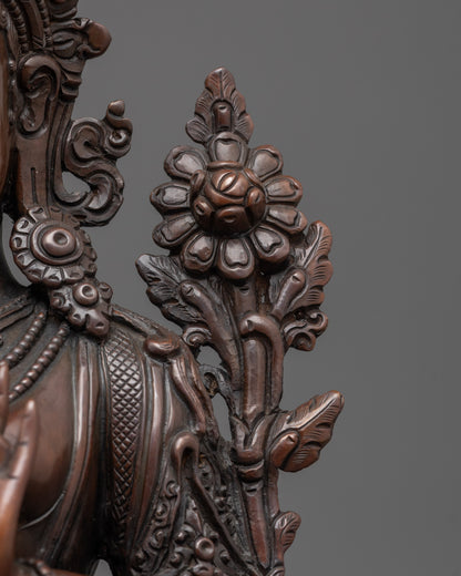 Mystical Oxidized Green Tara Statue | Timeless Tibetan Deity
