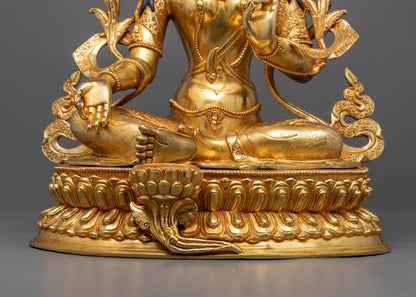 Nepalese Green Tara Sculpture | Handcrafted Goddess