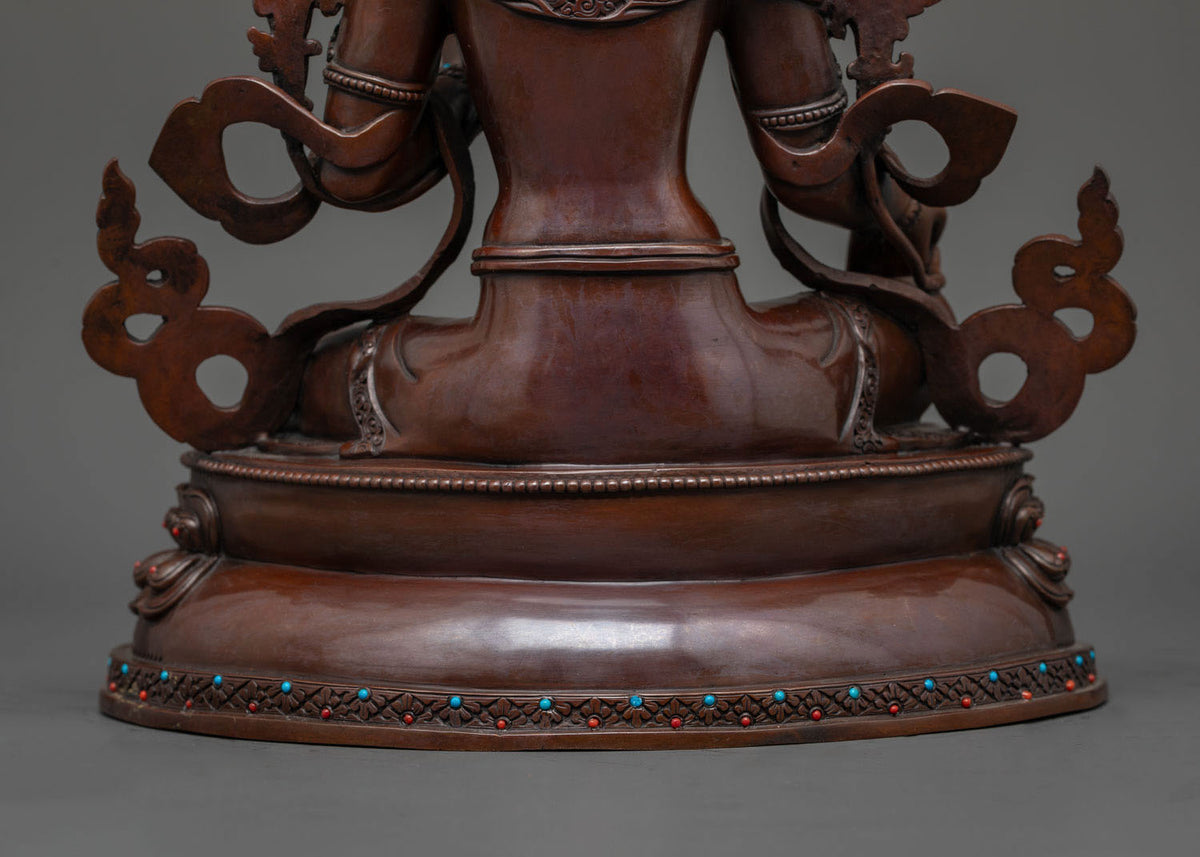 Hand-Painted Oxidized Green Tara Statue