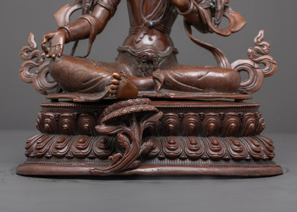 Green Tara Statue | Oxidized-Copper Buddhist Art