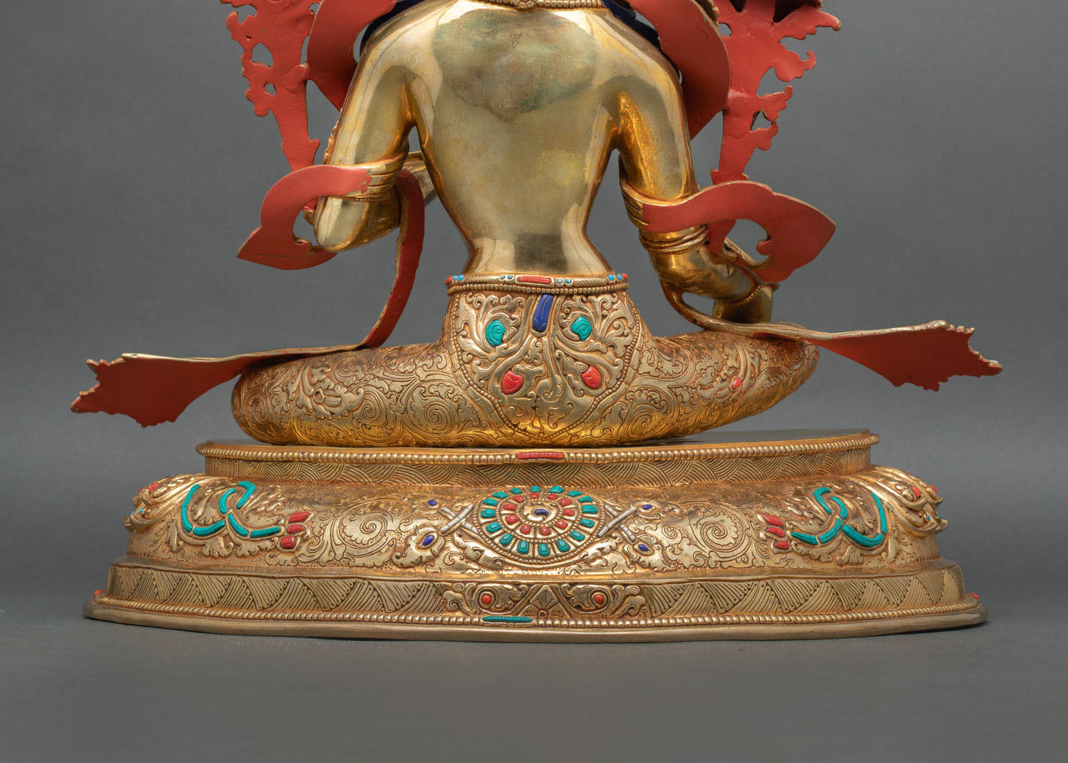Green Tara Statue | Gold Finish Himalayan Artwork