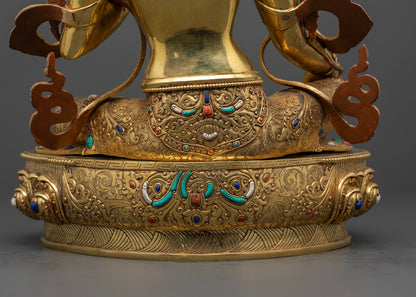 Green Tara Bodhisattva Statue | Sacred Tibetan Sculpture