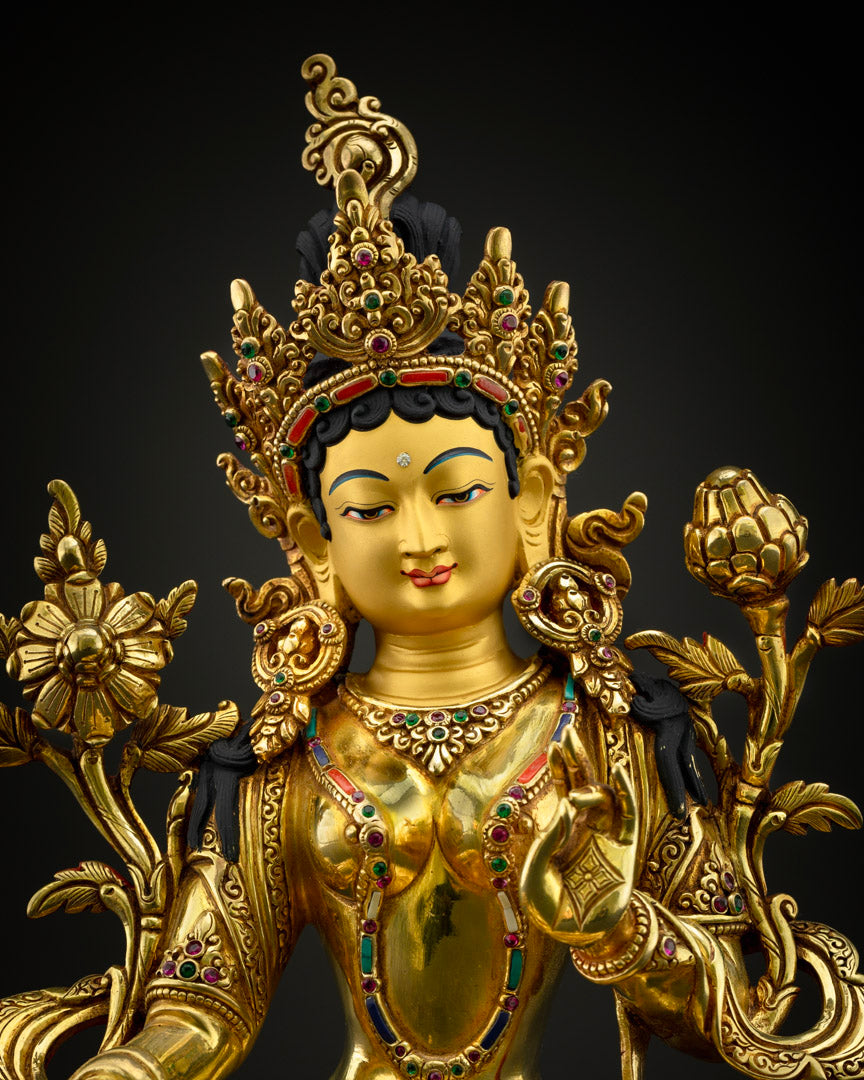 Buddhist Green Tara Statue | Handmade Buddhist Sculpture