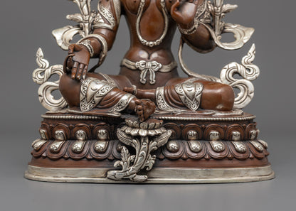 Sacred Green Tara Statue | Oxidized Buddhist Goddess Idol