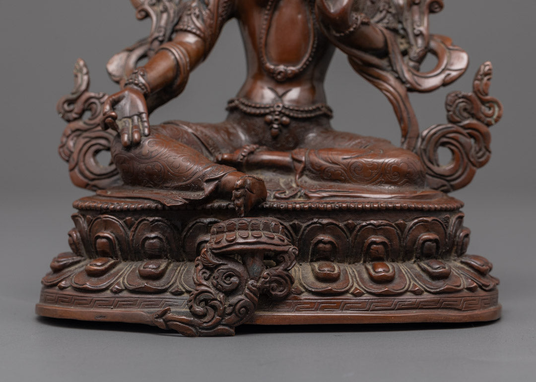 Traditional Tibetan Green Tara Statue | Himalayan Sacred Art