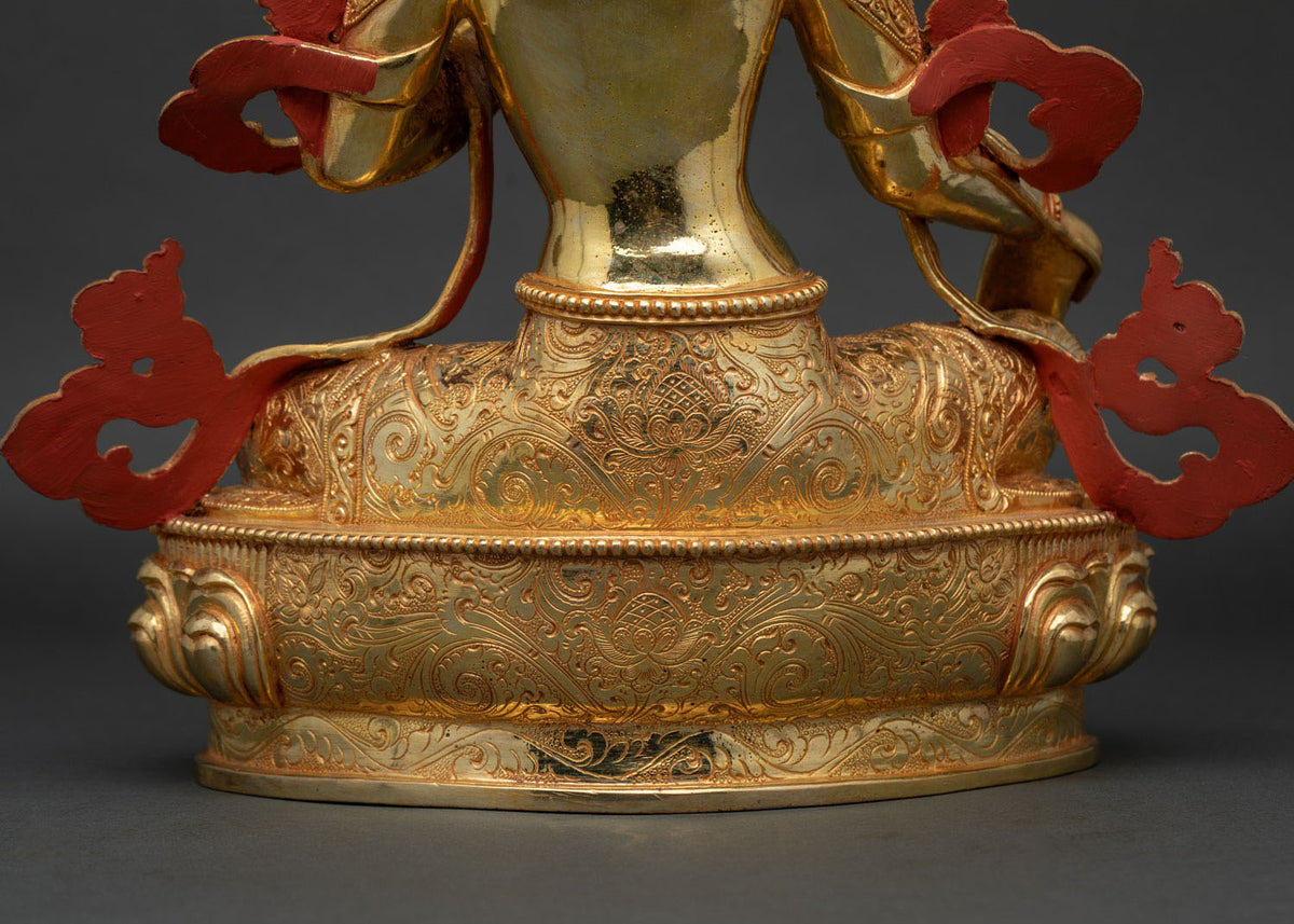 Handcrafted Green Tara Sculpture – Nepali Buddhist Artwork