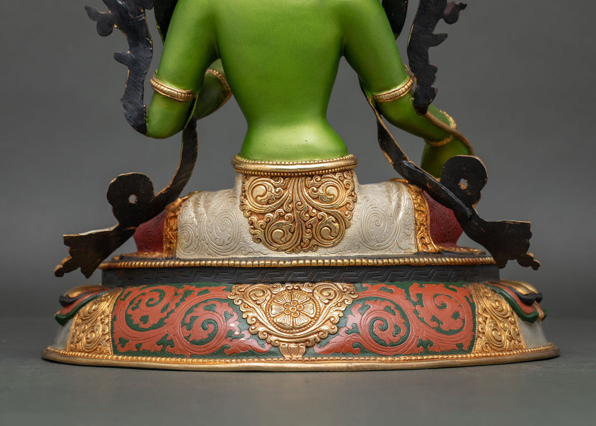 Green Tara Sculpture – Hand-Painted Mother of Liberation Statue