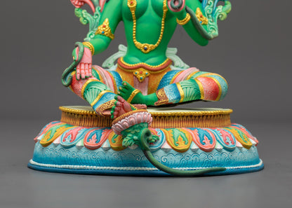 Green Colored Buddhist Green Tara Statue