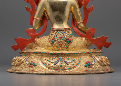 Traditional Green Tara Statue for Altar and Meditation