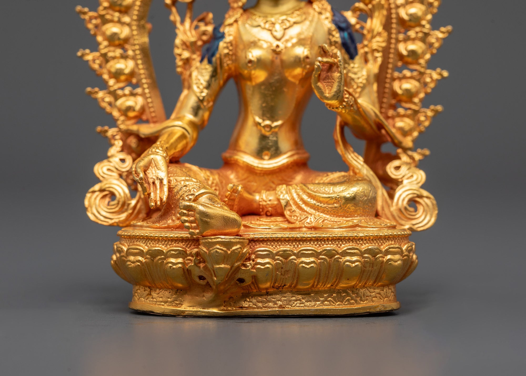 Green Tara Statue Machine-Made with Fine Detailing