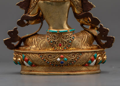 Nepalese Green Tara Statue | Handmade Buddhist Meditation Decor