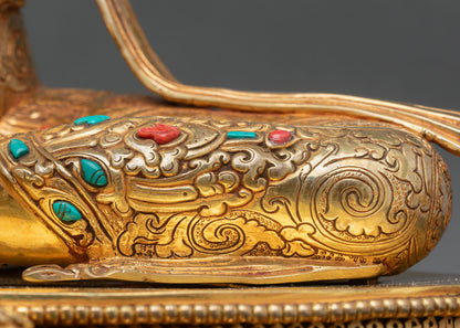 Green Tara Statue | Gold Finish Himalayan Artwork