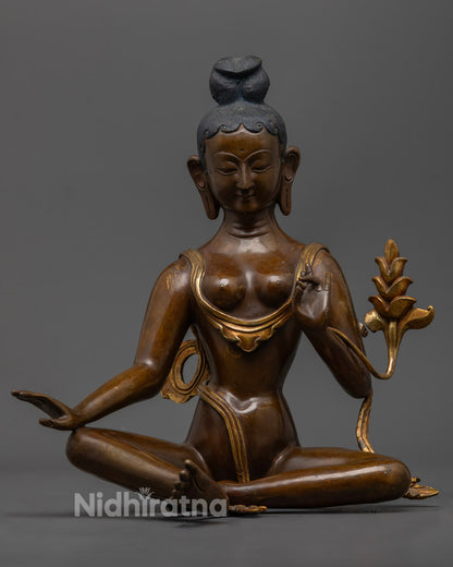 Nepalese Green Tara Statue | Lost Wax Handmade Art