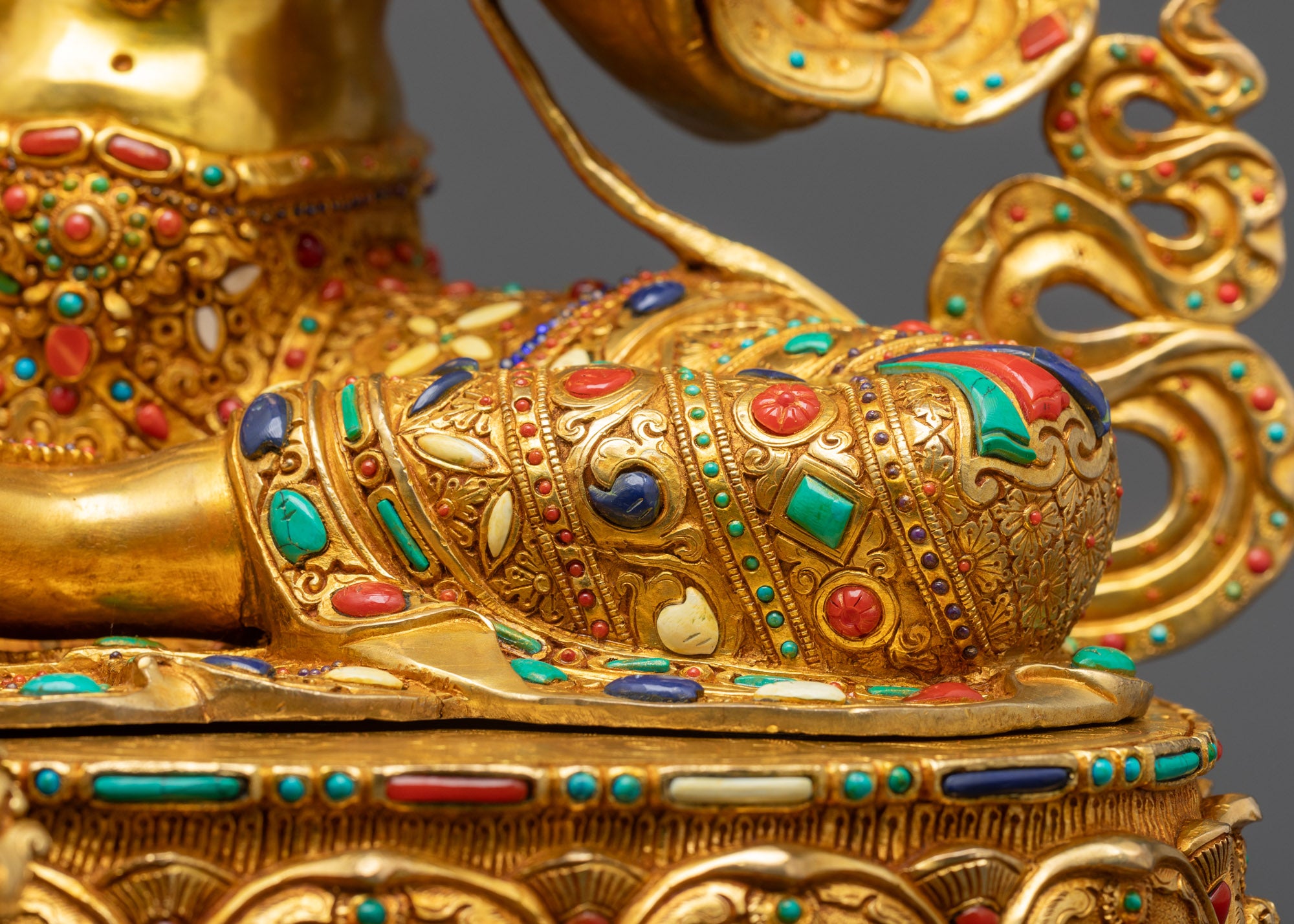 Premium Green Tara Statue | 24K Fire Gold Gilded Goddess of Compassion