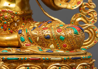 Premium Green Tara Statue | 24K Fire Gold Gilded Goddess of Compassion