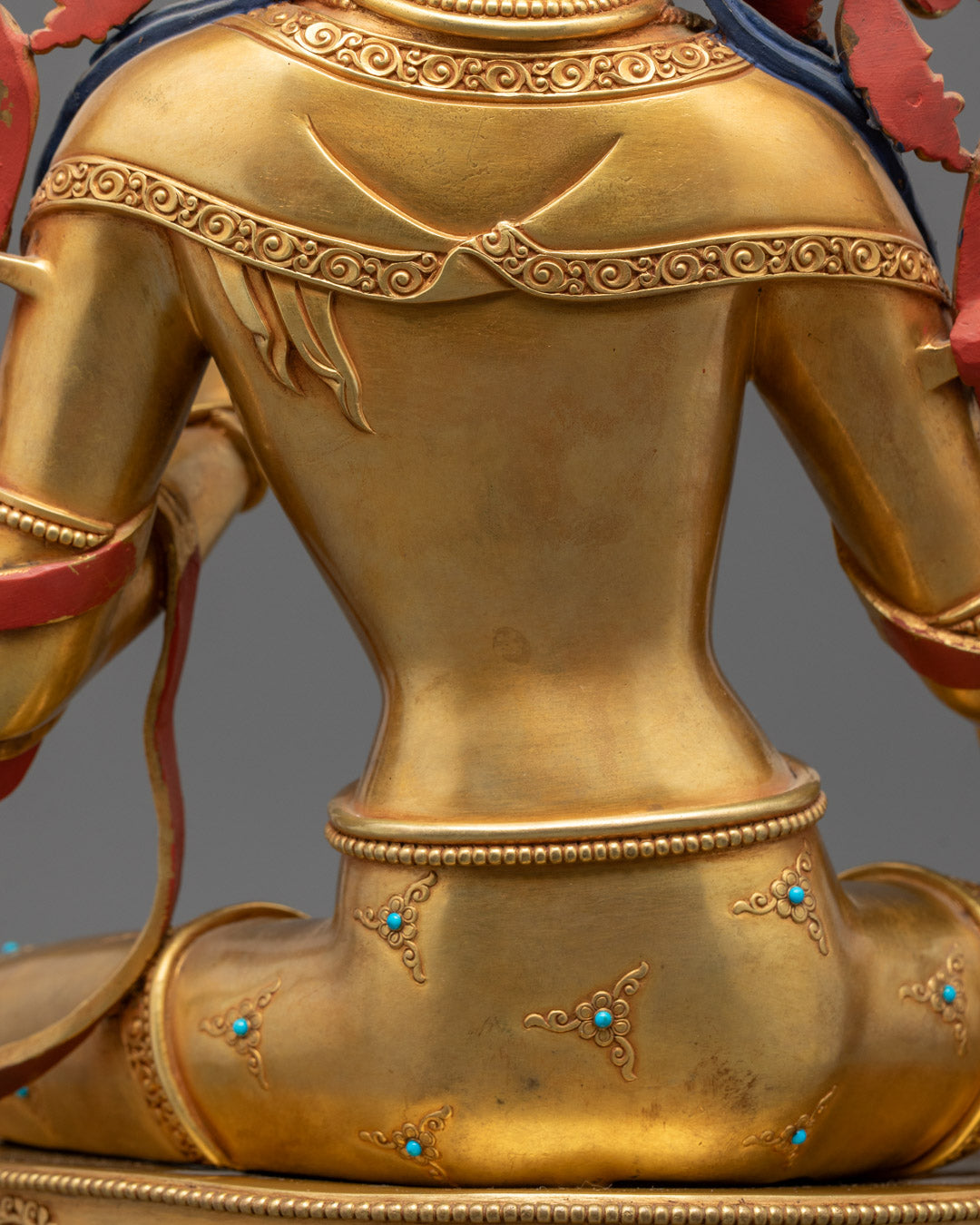 Beautifully Hand-craved Green Tara Sculpture | Traditional Tibetan Art