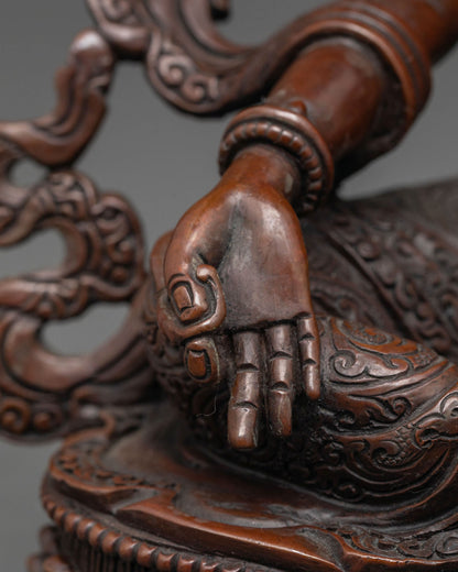 Oxidized Green Tara Statue: Perfect for Meditation