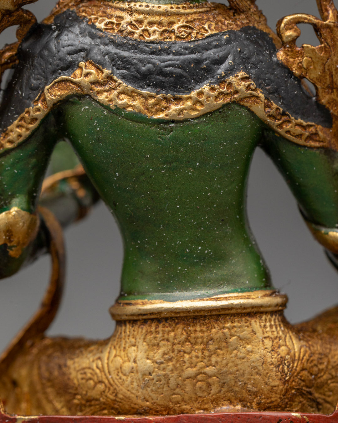 Green-Colored Green Tara Statue | Buddhist Deity from Nepal
