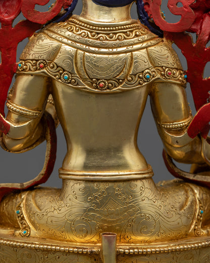 Handmade Green Tara Statue | Nepalese Buddha Sculpture for Blessings