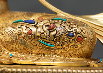 Buddhist Green Tara – Gold Gilded Copper Statue from Nepal