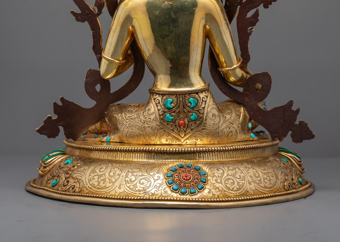 Beautifully Hand-carved Green Tara Sculpture