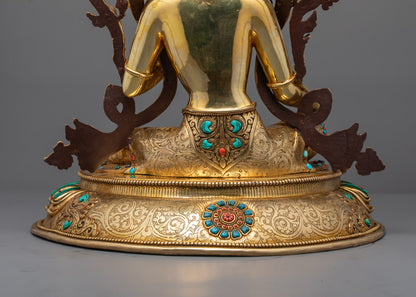 Beautifully Hand-carved Green Tara Sculpture