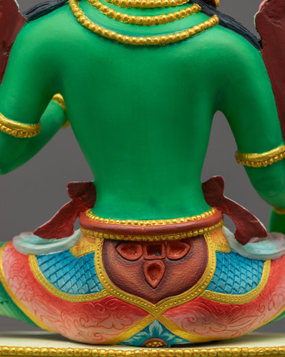 Green Colored Buddhist Green Tara Statue