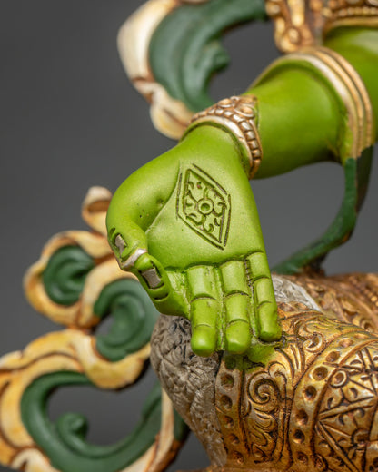 Green Tara Statue | Traditional Nepalese Buddhist Art