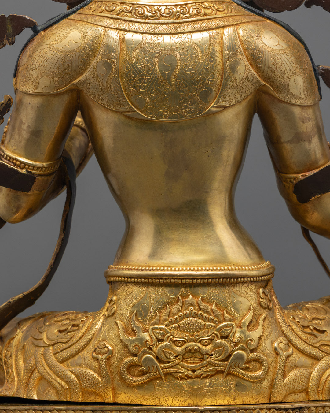 Nepalese Green Tara Statue in Traditional Lost Wax Copper
