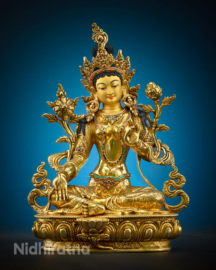 Buddhist Green Tara Statue | Handmade Buddhist Sculpture