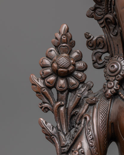Mystical Oxidized Green Tara Statue | Timeless Tibetan Deity