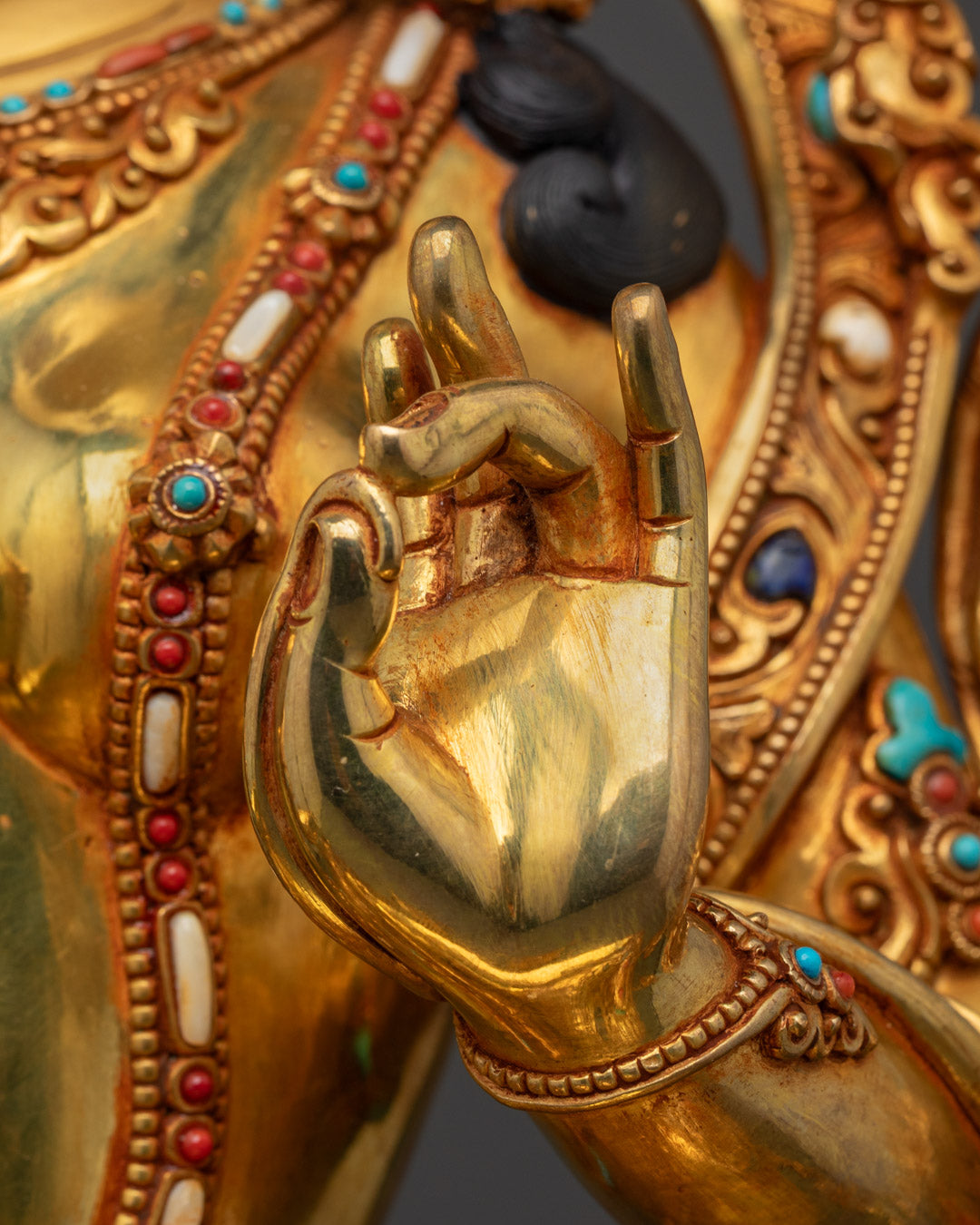 Hand-Carved Green Tara Statue | Nepalese Buddhist Art