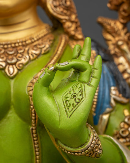 Green Tara Statue | Traditional Nepalese Buddhist Art