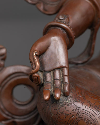 Green Tara Statue | Oxidized-Copper Buddhist Art