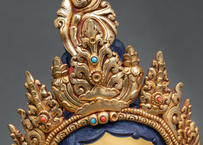 Green Tara Statue | Gold Finish Himalayan Artwork