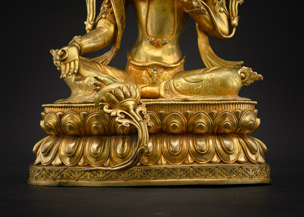 Masterpiece Buddhist Green Tara Statue | Tibetan Art Statue