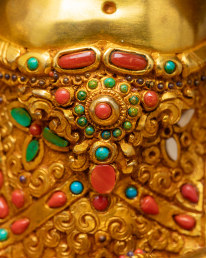 Premium Green Tara Statue | 24K Fire Gold Gilded Goddess of Compassion